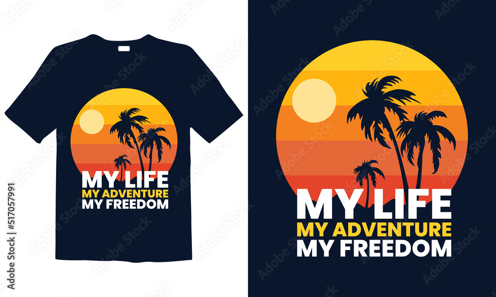 Summer t-shirt design. Best for fashion graphics, t-shirt prints, posters, stickers, décor elements, t-shirts, and prints.