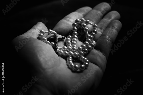 Hands with rosary photo