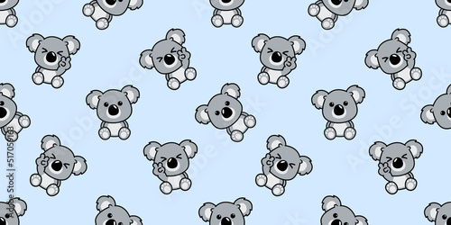 Cute koala sitting and showing V sign hand cartoon icon, vector illustration