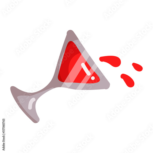 Glass with blood.Decorations for halloween designs.Cartoon vector graphic. photo