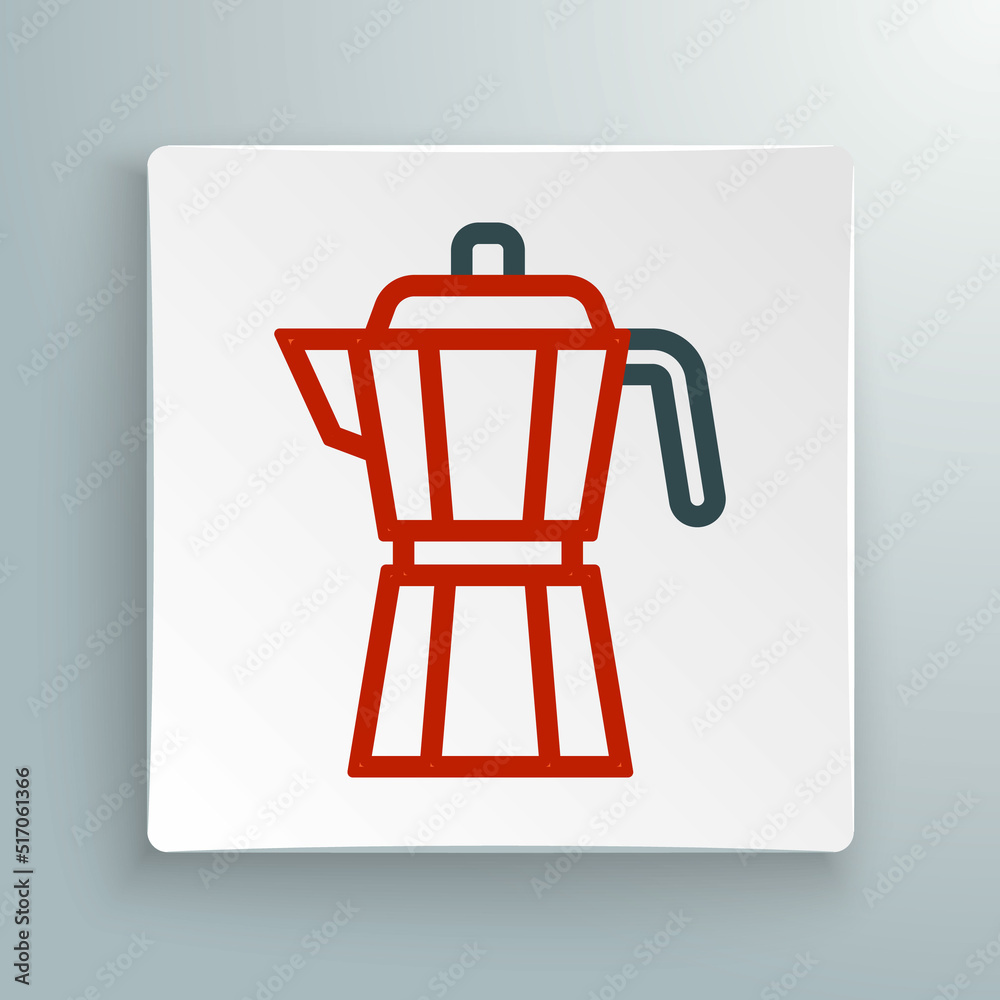 Line Coffee maker moca pot icon isolated on white background. Colorful outline concept. Vector Line Coffee maker moca pot icon isolated on white background. Colorful outline concept. Vector