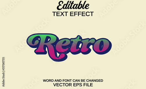 editable text effect retro