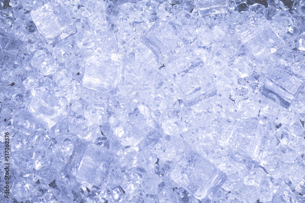 Ice crystal cubes, space for text or design.
