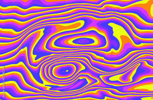 Abstract psychedelic trippy background in bright acidic neon colors. The 70s retro lava style.