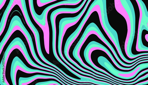 Abstract psychedelic trippy background in bright acidic neon colors. The 70s retro lava style.