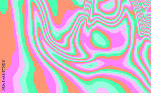 Abstract psychedelic trippy background in bright acidic neon colors. The 70s retro lava style.