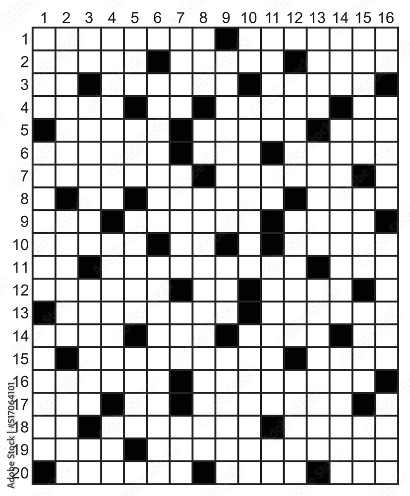 Crossword puzzle vector. Square puzzle illustration. Crossword puzzle vector. Square puzzle illustration.