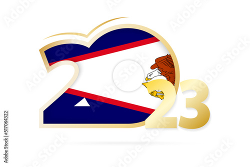 Year 2023 with American Samoa Flag pattern.