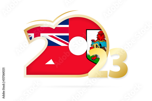 Year 2023 with Bermuda Flag pattern.