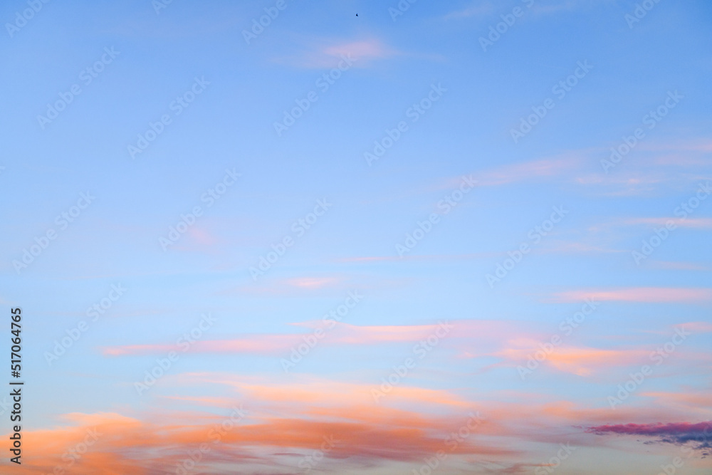 Fototapeta premium Orange clouds on blue sky in morning 