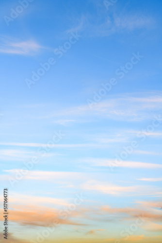 Scenic view of blue sky with white clouds, natural background 