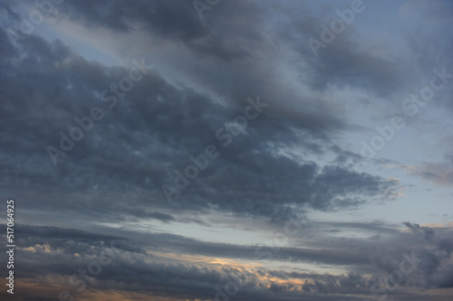 clouds on sky at dusk, natural landscape and background
