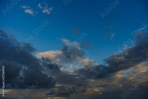 clouds on sky at dusk, natural landscape and background © Dmytro Hai