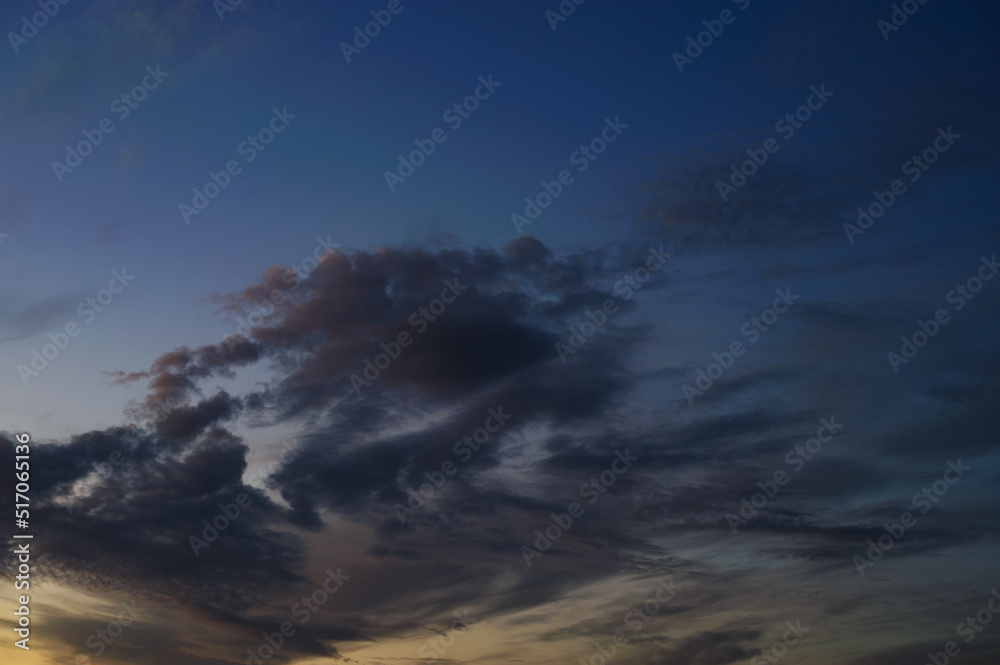 Scenic view of clouds on sunset sky 