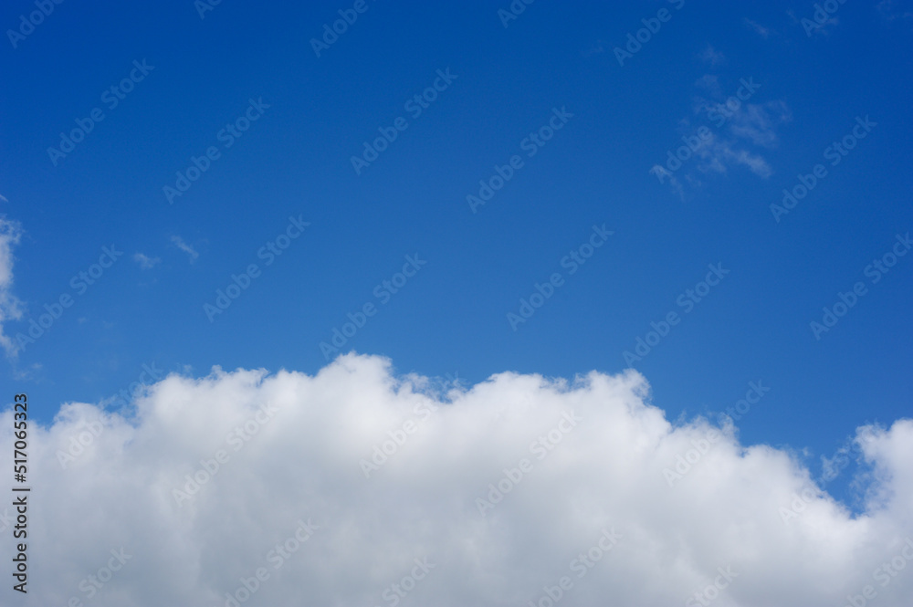 Fototapeta premium Scenic view of blue sky with white cumulus clouds, natural background