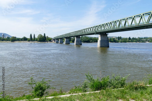 Northern Rail Bridge in Budapest across the Danube river in Hungary photo