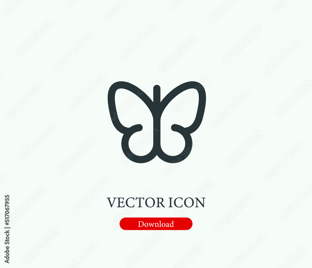 Butterfly vector icon. Symbol in Line Art Style for Design, Presentation, Website or Mobile Apps Elements, Logo. Butterfly symbol illustration. Pixel vector graphics - Vector Butterfly vector icon. Symbol in Line Art Style for Design, Presentation, Website or Mobile Apps Elements, Logo. Butterfly symbol illustration. Pixel vector graphics - Vector