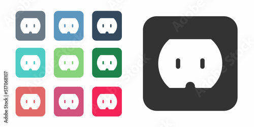 Black Electrical outlet icon isolated on white background. Power socket. Rosette symbol. Set icons colorful. Vector