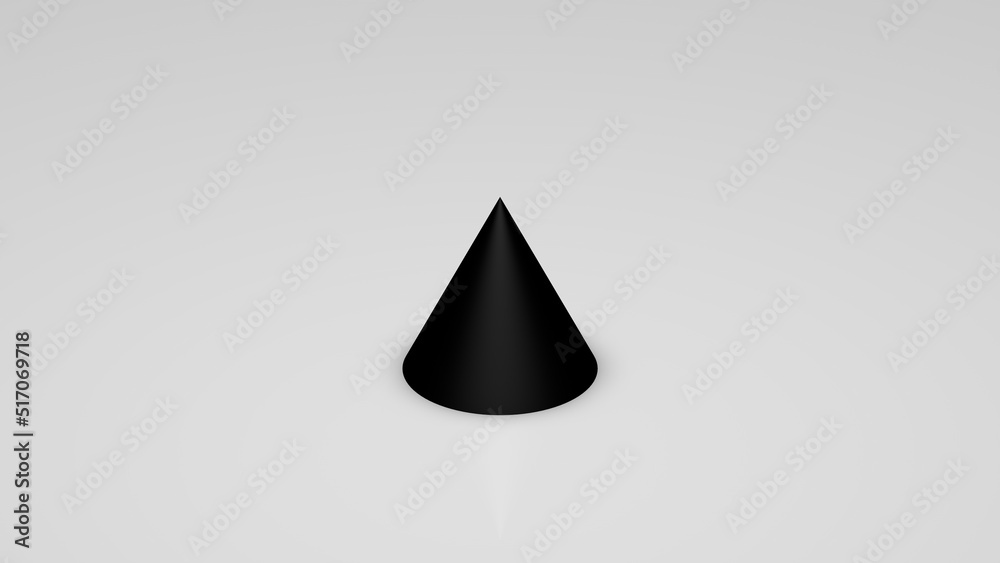 3d rendering, a black cone on a white background 3d rendering, a black cone on a white background