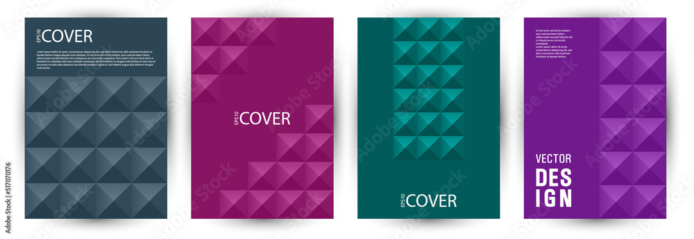 Business catalog cover layout bundle vector design. Memphis style vintage placard layout bundle