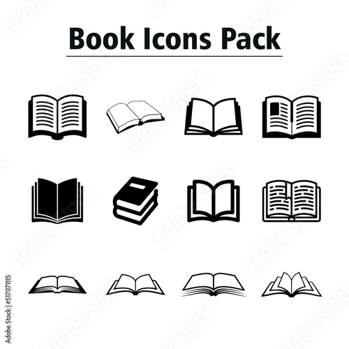 books icons set