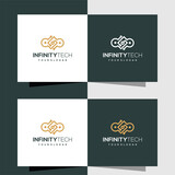 Infinity technology logo in line art style.