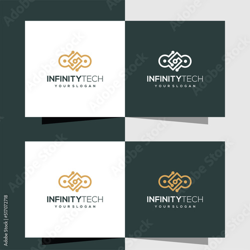 Infinity technology logo in line art style.