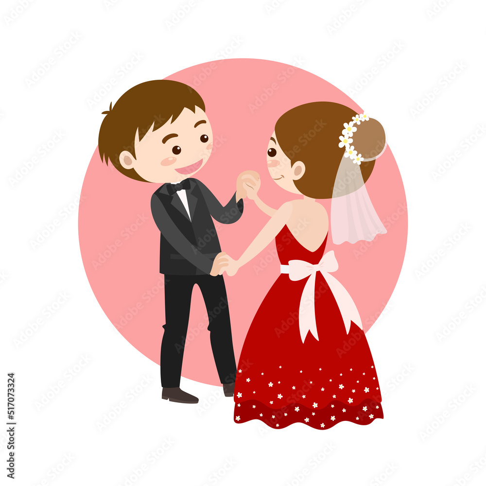 couple weding flat or cartoon illustration vector design couple weding flat or cartoon illustration vector design