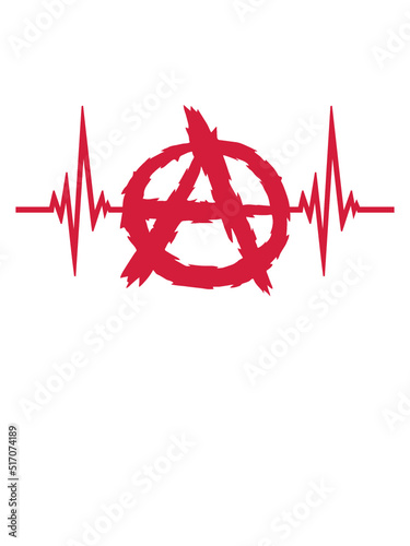 Herzschlag Anarchie Symbol Logo 