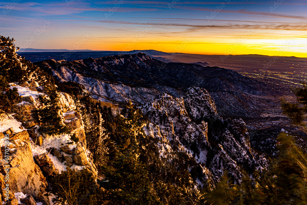 Top of Sandia Peak at dusk, Albuquerque, NM