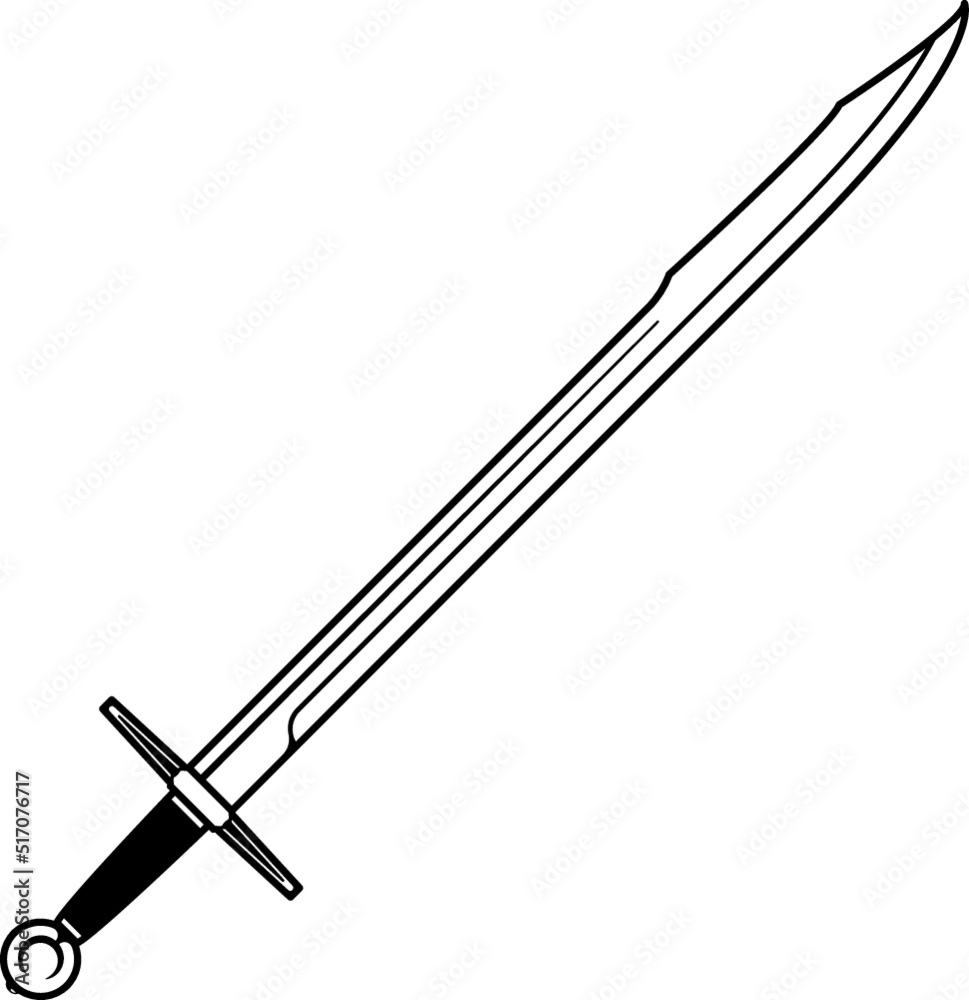 Isolated Falchion Sword in Vector Isolated Falchion Sword in Vector