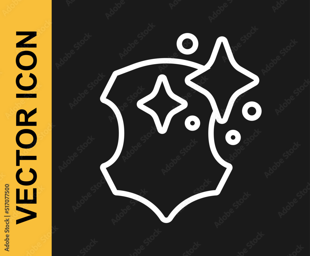 White line Leather icon isolated on black background. Vector White line Leather icon isolated on black background. Vector