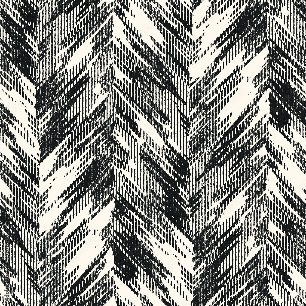 Monochrome Irregularly Knitted Textured Herringbone Pattern
