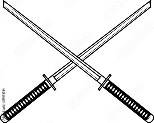 Isolated Katana Sword, Isolated Ninja Sword, Isolated Samurai sword in vector