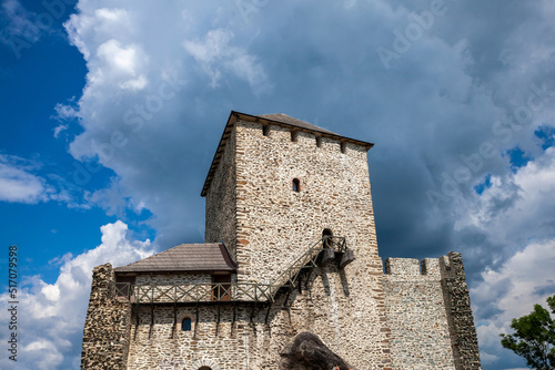 Vrsac castle, also called vrsacki zamak, during a sunny afternoon. It is a major medieval landmark of Serbia and Voivodina, at the top of Vrsac hill, or Vrsacki breg photo