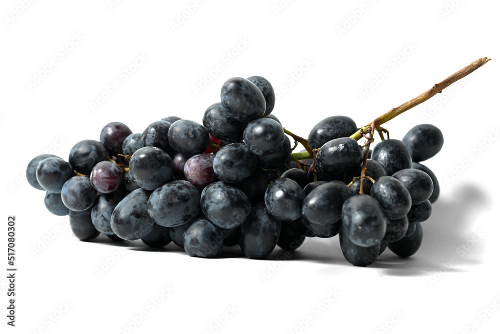 black grapes isolated on white background