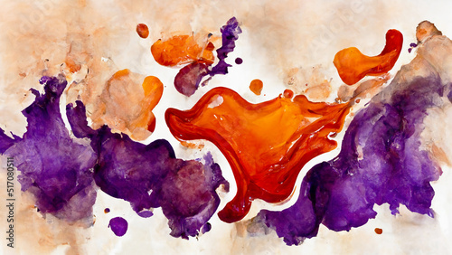 abstract watercolor background texture hand painted graphic resource color water drops burst orange red magenta multicolor banner wallpaper scan