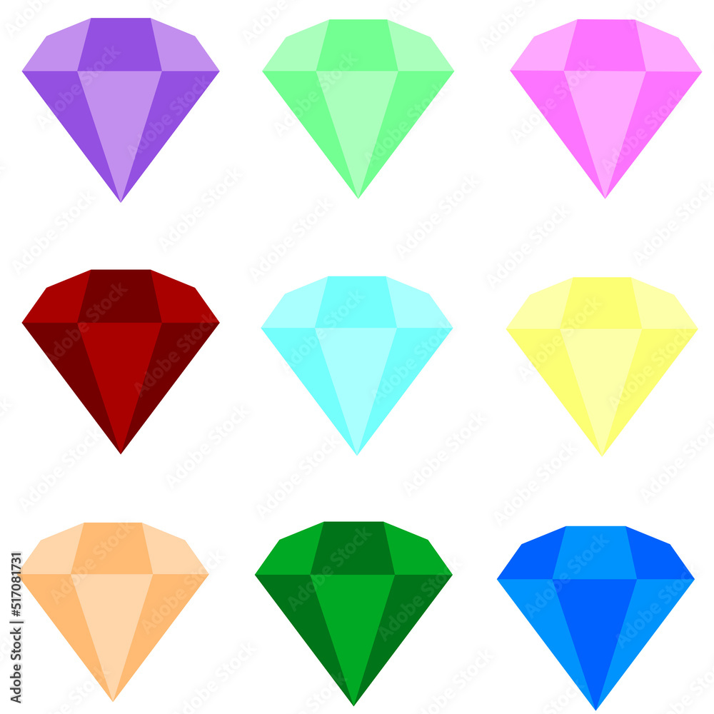set of colorful diamond set of colorful diamond