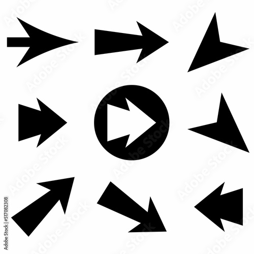 Free Download Illustration Vector Graphic of  arrow. Black Arrow icon. Set Arrow - GFXLoad