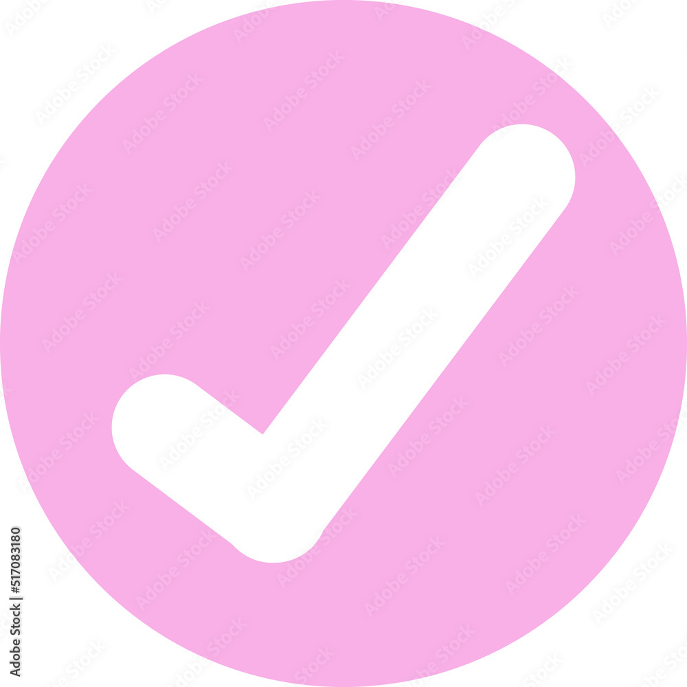 Check symbol enclosed within a rose petal circle Check symbol enclosed within a rose petal circle