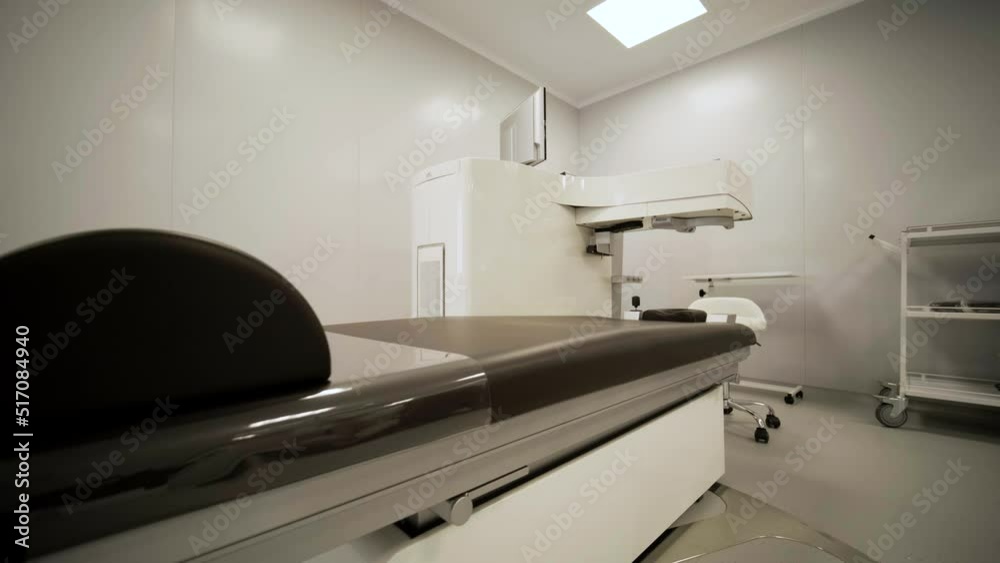 Cabinet with state of the art equipment for treatment and eye surgery, cataract in an ophthalmology clinic. Medical ophthalmology lab and surgery room
