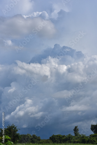 Beautiful sky. Cumulonimbus cloud and cirrus cloud © KAVIN