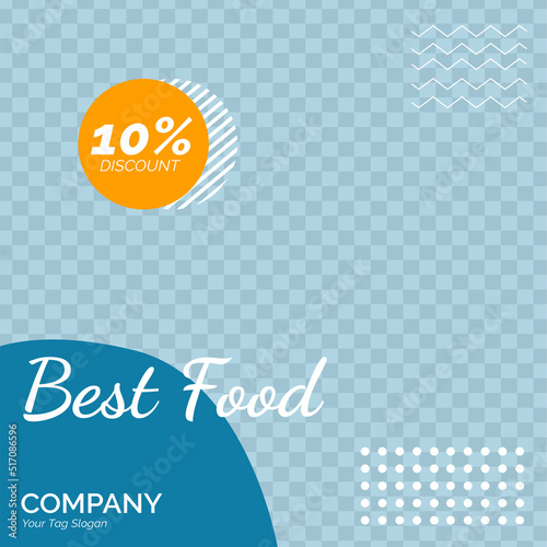 Restaurant instagram template for social media post