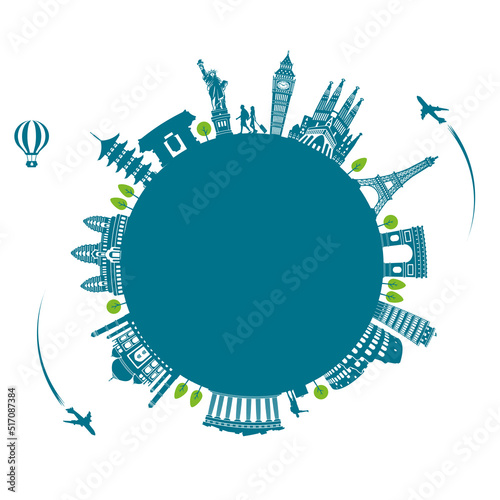 Let's go travel (vacation , travel motif ) vector illustration