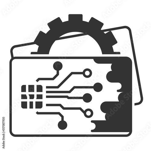 Simple key card solid icon