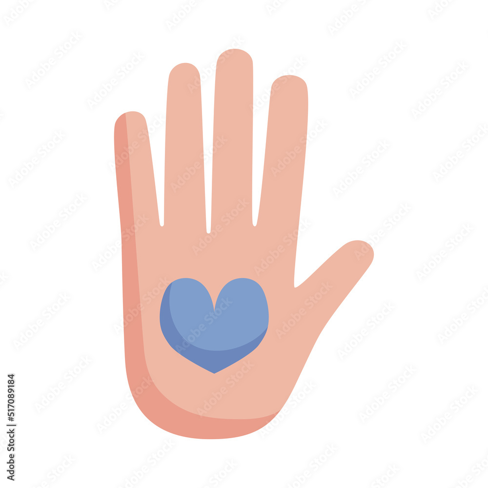 hand with heart hand with heart