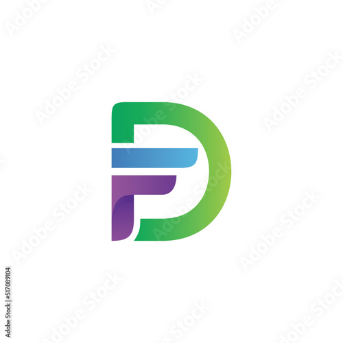 Letter d and f logo design