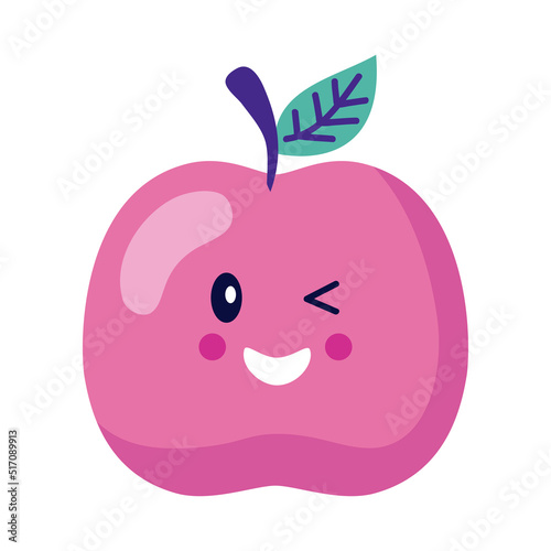 apple fresh fruit kawaii