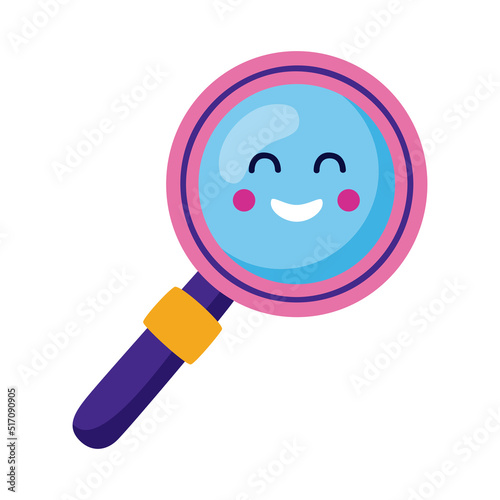 magnifying glass kawaii style