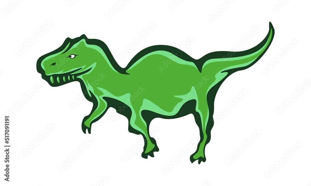 Dinosaur vector illustration in cartoon style with green color. Dinosaur vector illustration in cartoon style with green color.